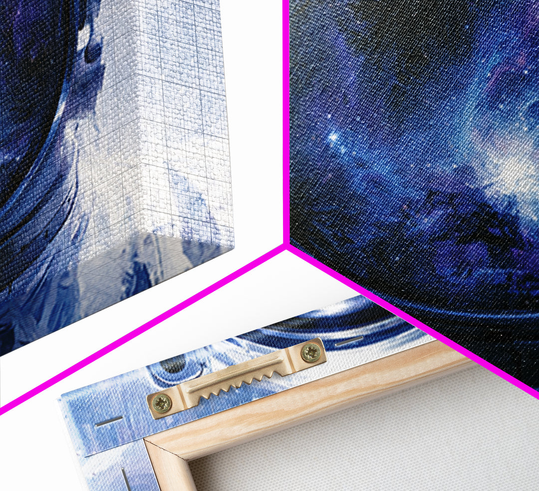 Astronaut Helmet Reflecting a Nebula Framed Canvas Print, Space Art, Fine Art Print, Spa Decor, Fine Art, Serenity, Wall Decor, SAR-3x2-20