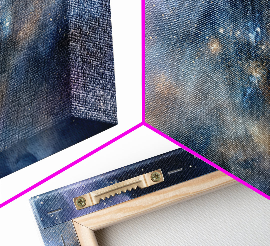 Distant Star Cluster Framed Canvas Print, Space Art, Statement Artwork, Spa Decor, Fine Art, Serenity, Wall Decor, Painting, SAR-3x2-24