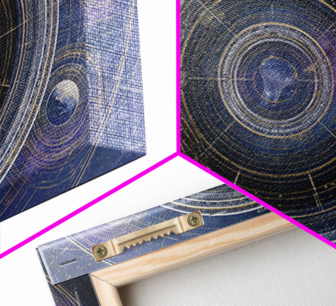 Solar System Arrangement Framed Canvas Print, Space Art, Gallery Decor, Spa Decor, Oil Painting, Serenity, Home Decor, SAR-3x2-8