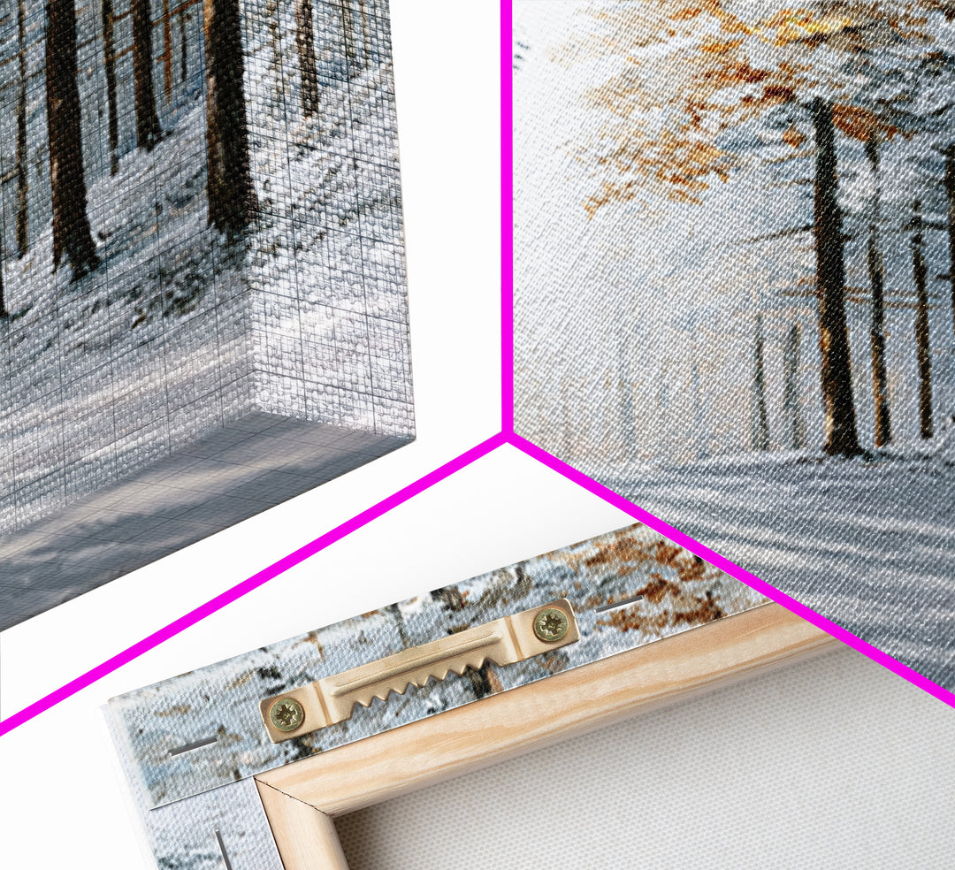 Snowy Nordic Forest Canvas Print, Scandinavian Art, Art, Living Room Decor, Fine Art, Nordic, Abstract Art, Canvas Art, SCA-1x1-25