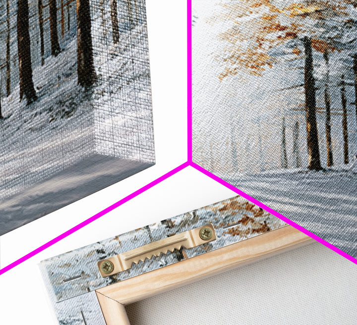 Snowy Nordic Forest Canvas Print, Scandinavian Art, Art, Living Room Decor, Fine Art, Nordic, Abstract Art, Canvas Art, SCA-1x1-25