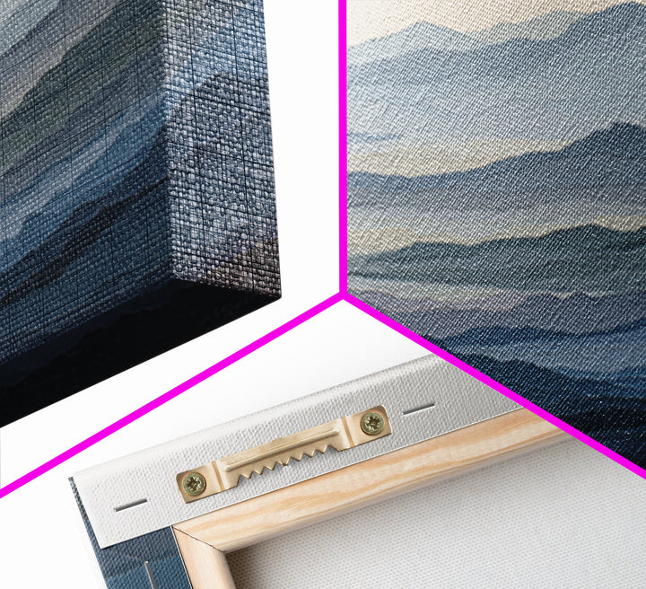Muted Mountain Layers Framed Canvas Print, Scandinavian Art, Gallery Decor, Living Room Decor, Fine Art, Nordic, Home Decor, SCA-1x1-32