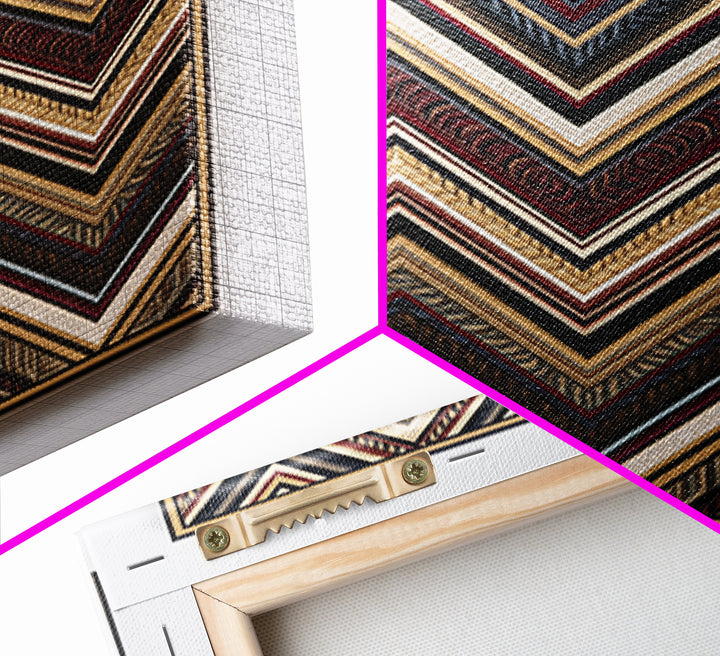 Herringbone Monochrome Pattern Framed Canvas Print, Scandinavian Art, Gallery Decor, Living Room Decor, Fine Art, Nordic, SCA-1x1-46