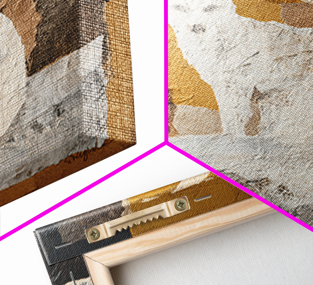 Soft Beige Geometric Abstraction Canvas Print, Scandinavian Art, Luxury Decor, Living Room Decor, Abstract Art, Nordic, SCA-1x1-75