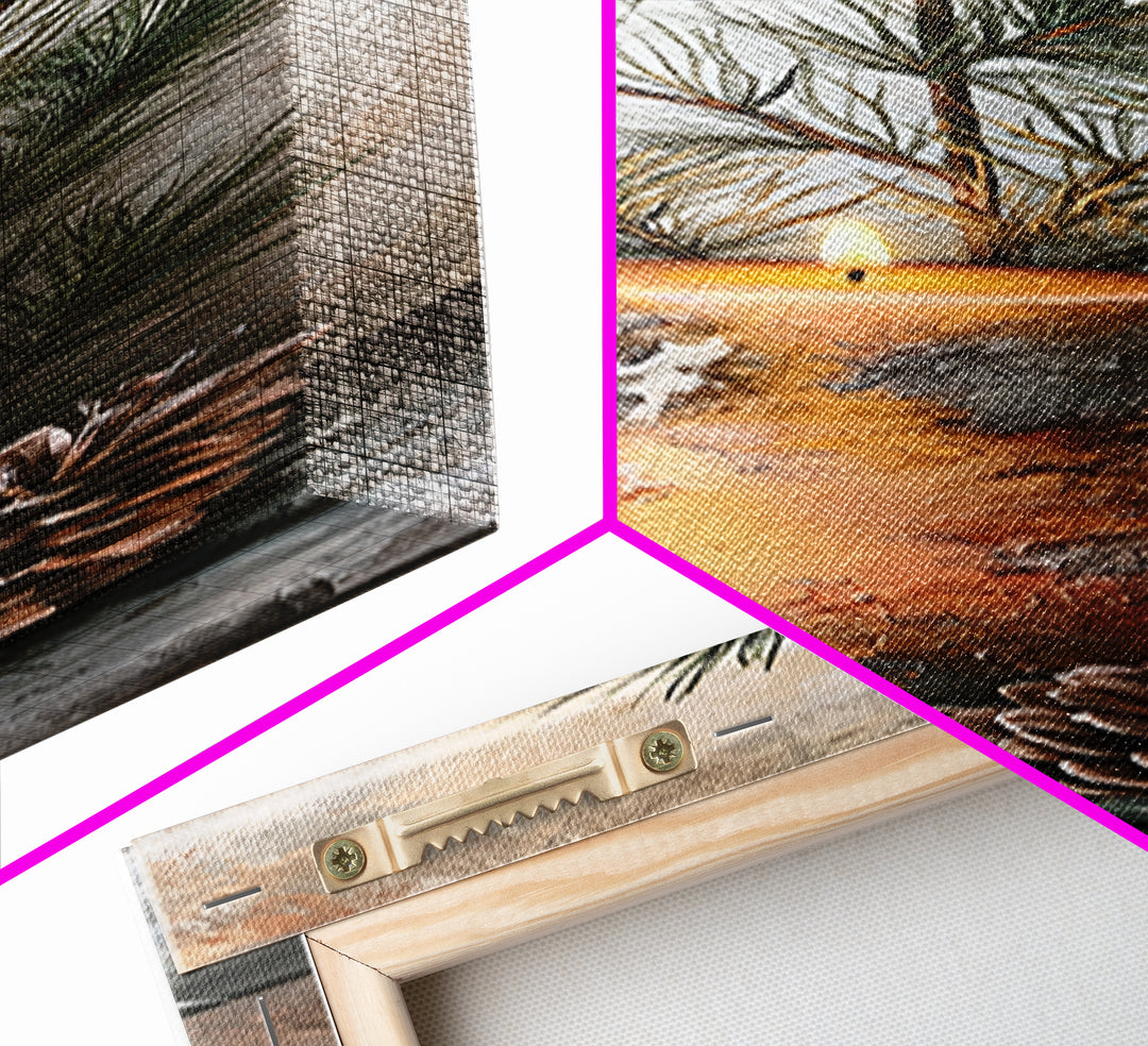 Hygge Candle and Pine Branch Still Life Canvas Print, Scandinavian Art, Original Painting, Living Room Decor, Fine Art, Nordic, SCA-1x3-16