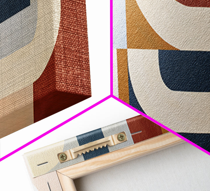 Soft Beige Geometric Abstraction Framed Canvas Print, Scandinavian Art, Digital Wall Art, Living Room Decor, Abstract Art, SCA-2x1-23