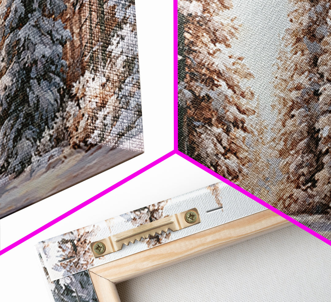 Snowy Nordic Forest Canvas Print, Scandinavian Art, Canvas Print, Living Room Decor, Fine Art, Nordic, Textured Painting, SCA-2x1-69