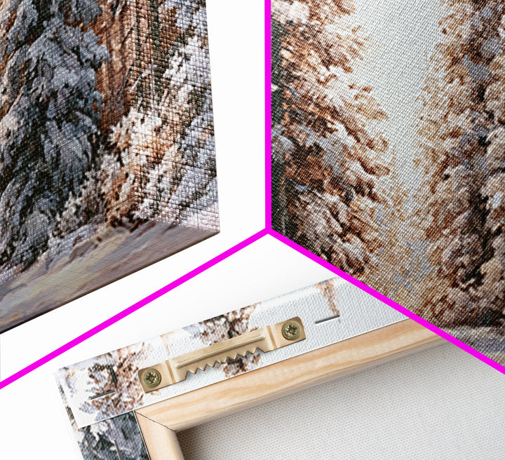 Snowy Nordic Forest Canvas Print, Scandinavian Art, Canvas Print, Living Room Decor, Fine Art, Nordic, Textured Painting, SCA-2x1-69
