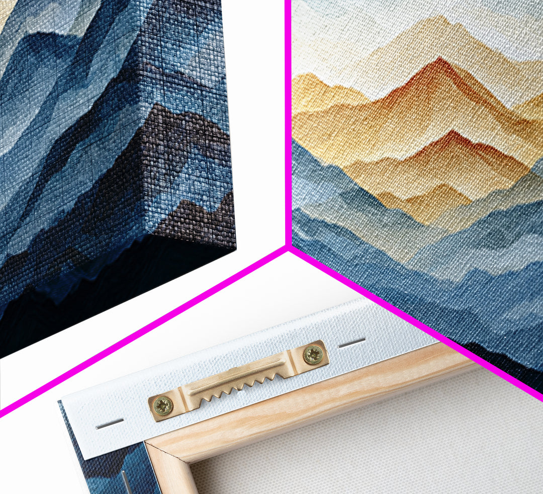 Muted Mountain Layers Canvas Print, Scandinavian Art, Farmhouse Decor, Living Room Decor, Fine Art, Nordic, Gallery Decor, SCA-2x1-76
