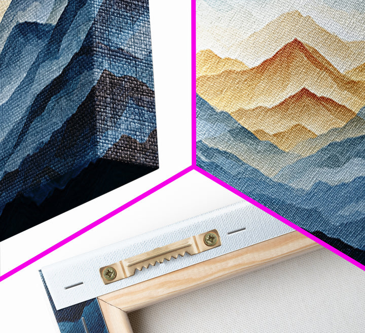 Muted Mountain Layers Canvas Print, Scandinavian Art, Farmhouse Decor, Living Room Decor, Fine Art, Nordic, Gallery Decor, SCA-2x1-76