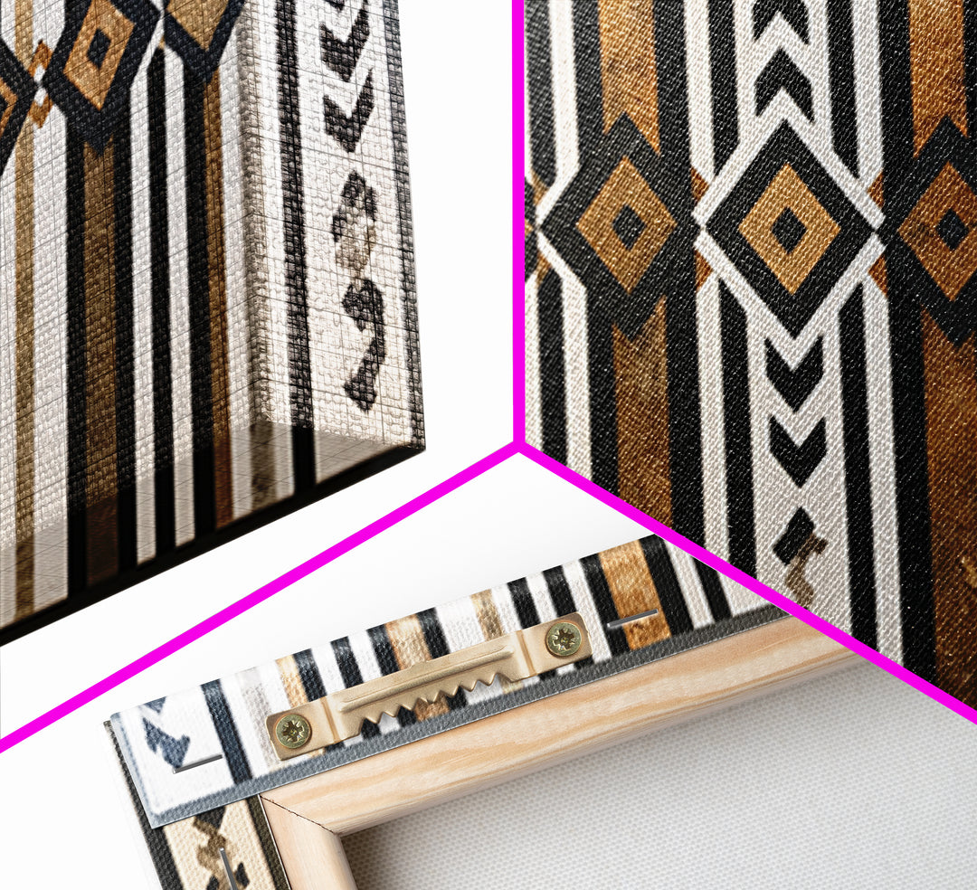 Scandinavian Textile Pattern Framed Canvas Print, Scandinavian Art, Abstract Wall Art, Living Room Decor, Fine Art, Nordic, SCA-2x1-84
