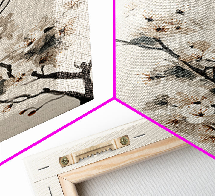 Single Black Branch on Warm White Background Canvas Print, Scandinavian Art, Statement Artwork, Living Room Decor, Nordic, SCA-2x3-76