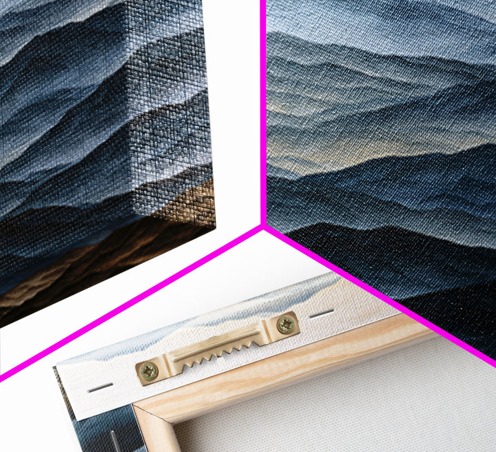 Muted Mountain Layers Framed Canvas Print, Scandinavian Art, Living Room Wall Art, Living Room Decor, Fine Art, Nordic, SCA-2x3-88