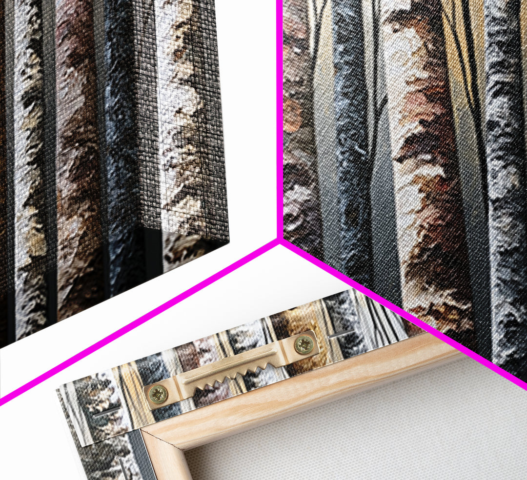 Birch Tree Trunks Canvas Print, Scandinavian Art, Modern Decor, Living Room Decor, Abstract Art, Nordic, Wall Decor, Art Print, SCA-3x1-25