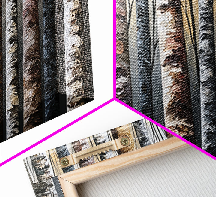 Birch Tree Trunks Canvas Print, Scandinavian Art, Modern Decor, Living Room Decor, Abstract Art, Nordic, Wall Decor, Art Print, SCA-3x1-25