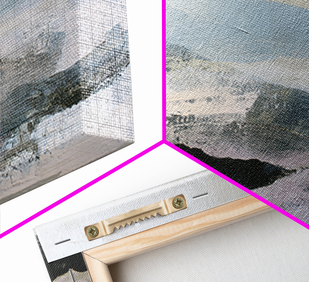 Muted Mountain Layers Canvas Print, Scandinavian Art, Neutral Decor, Living Room Decor, Oil Painting, Nordic, Wall Decor, SCA-3x2-12