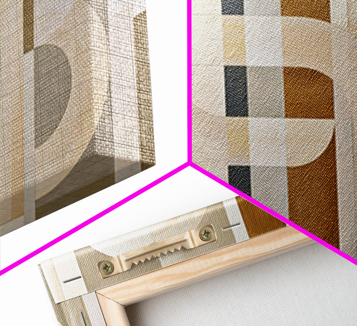Soft Beige Geometric Abstraction Framed Canvas Print, Scandinavian Art, Living Room Wall Art, Living Room Decor, Abstract Art, SCA-3x2-55