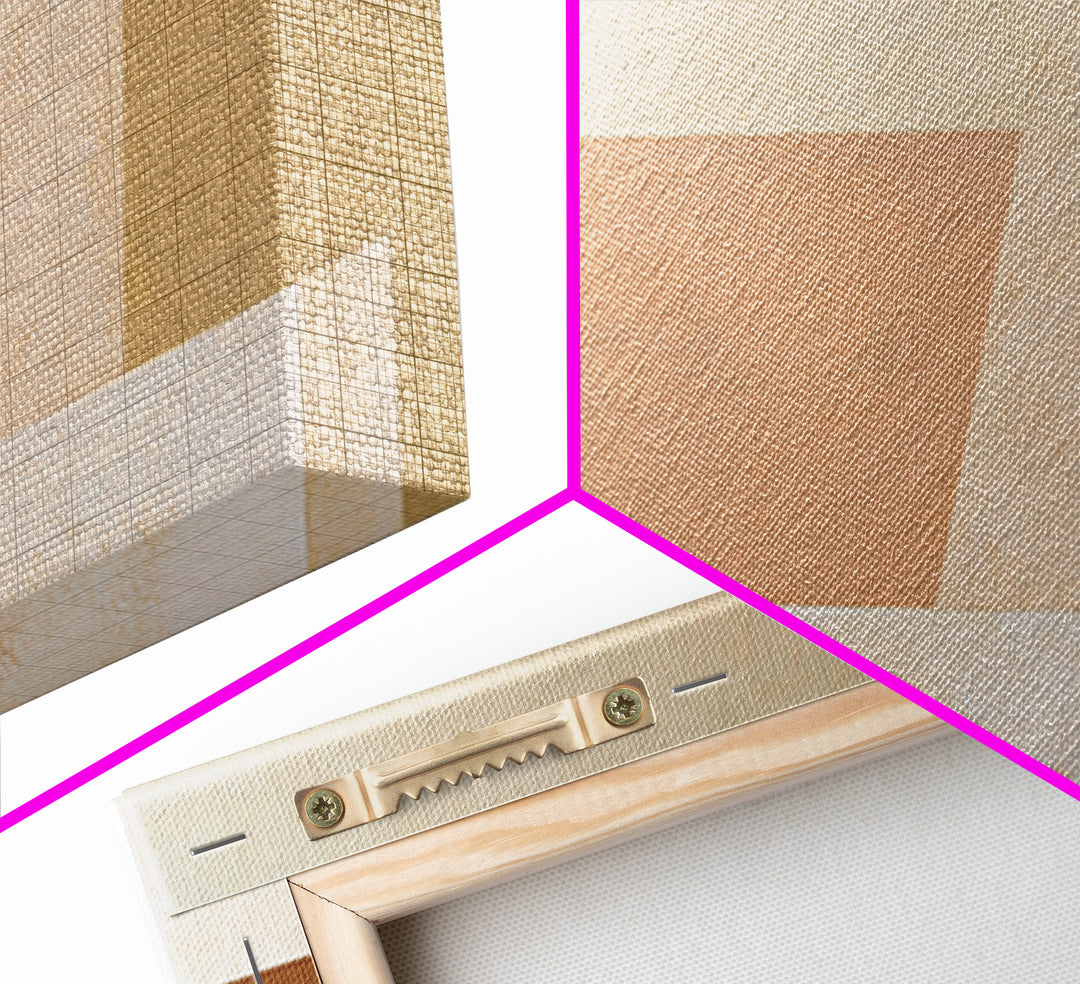 Soft Beige Geometric Abstraction Framed Canvas Print, Scandinavian Art, Living Room Decor, Abstract Art, Nordic, SCA-3x2-79