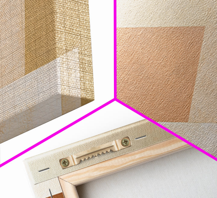 Soft Beige Geometric Abstraction Framed Canvas Print, Scandinavian Art, Living Room Decor, Abstract Art, Nordic, SCA-3x2-79