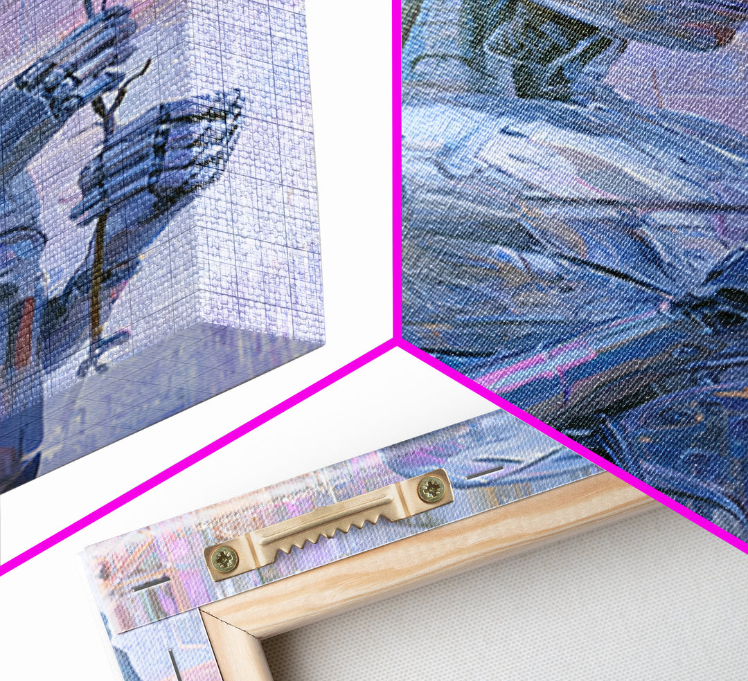 Silver Android Holding a Flower Framed Canvas Print, Scifi Art, Poster, Living Room Decor, Fine Art, Orbit, Retro Wall Art, SCI-2x3-46