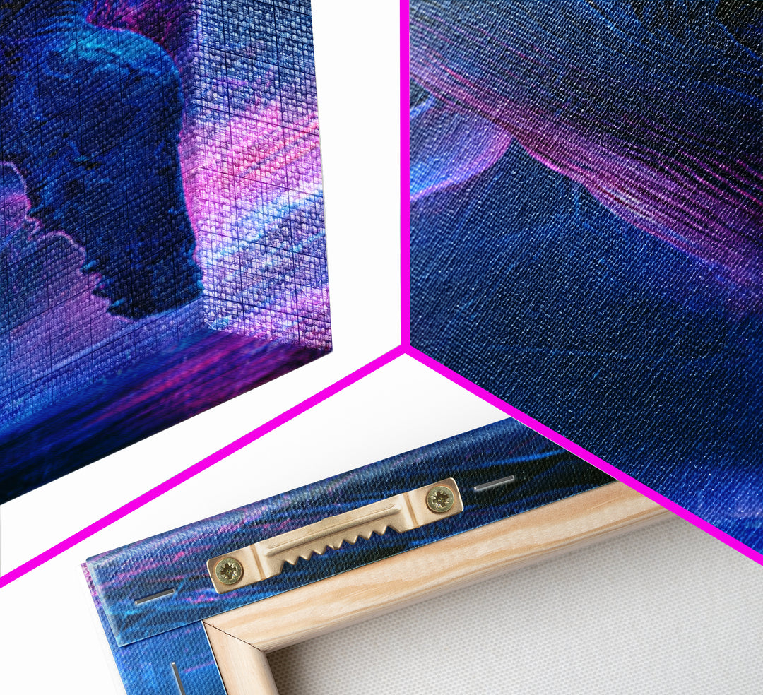 Cosmic Whale Swimming Through Deep Space Canvas Print, Scifi Art, Pop Art, Living Room Decor, Fine Art, Orbit, Gallery Decor, SCI-2x3-96