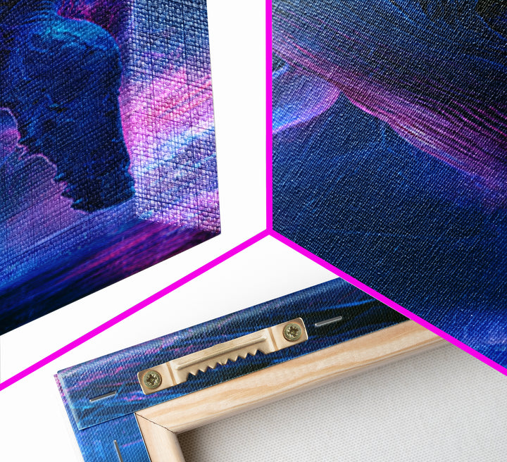 Cosmic Whale Swimming Through Deep Space Canvas Print, Scifi Art, Pop Art, Living Room Decor, Fine Art, Orbit, Gallery Decor, SCI-2x3-96