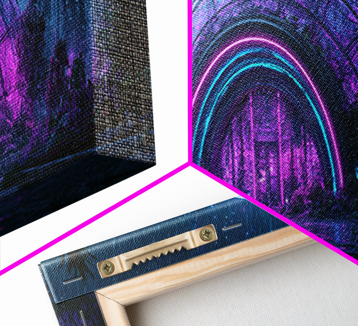 Futuristic Botanical Dome Canvas Print, Scifi Art, Neutral Decor, Living Room Decor, Oil Painting, Orbit, Home Decor, SCI-3x1-40