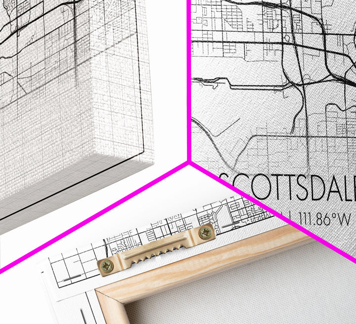 Scottsdale City Map, Arizona Art, Map Print, Modern Wall Art, Wall Art, Canvas Art, Teen Boy Wall Art, RV Décor, Realtor Thank You, Room Art