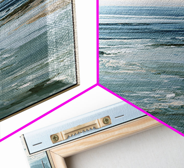 Calm Blue Horizon Framed Canvas Print, Seascape Art, Living Room Decor, Coastal Decor, Oil Painting, Seascape, Gallery Decor, SEA-1x1-2