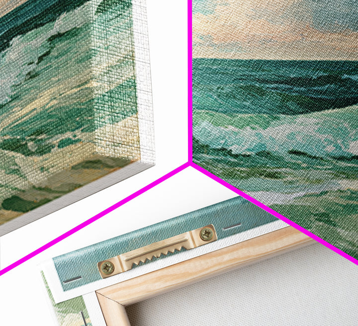 Turbulent Green Sea Framed Canvas Print, Seascape Art, Fine Art Print, Coastal Decor, Abstract Art, Seascape, Digital Prints, SEA-1x1-33