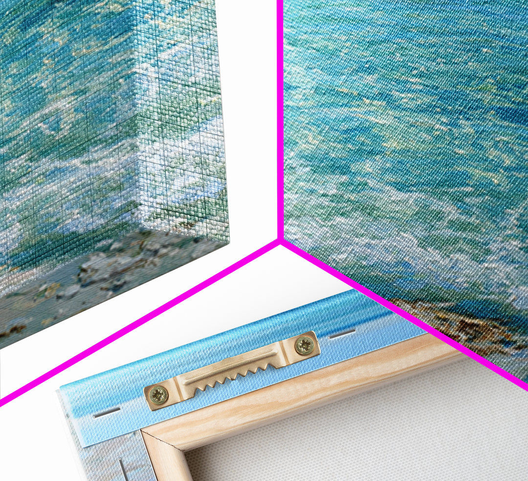 Tropical Lagoon with Transparent Shallows Framed Canvas Print, Seascape Art, Coastal Wall Art, Coastal Decor, Watercolor Art, SEA-1x1-34