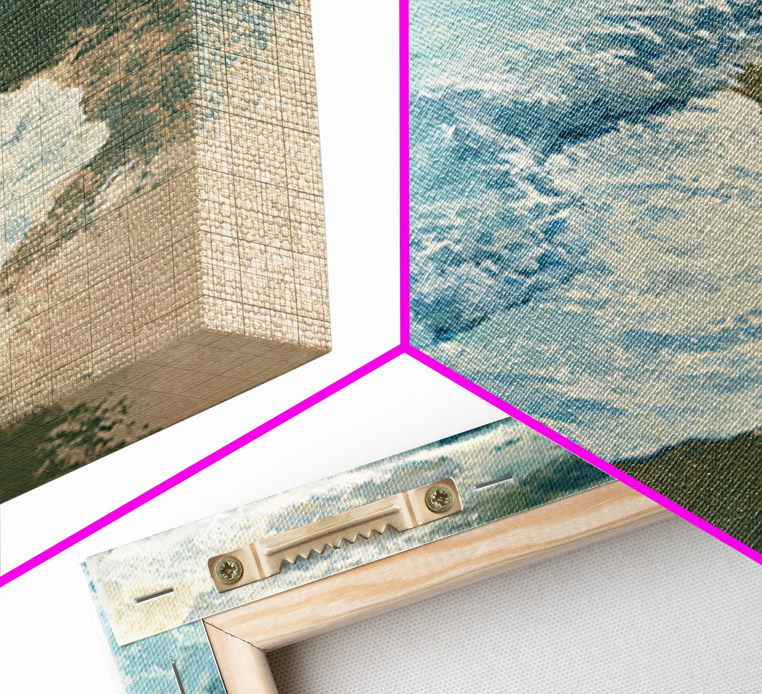 Ocean Foam Patterns from Above Canvas Print, Seascape Art, Large Wall Art, Coastal Decor, Seascape, Watercolor Painting, SEA-1x1-36