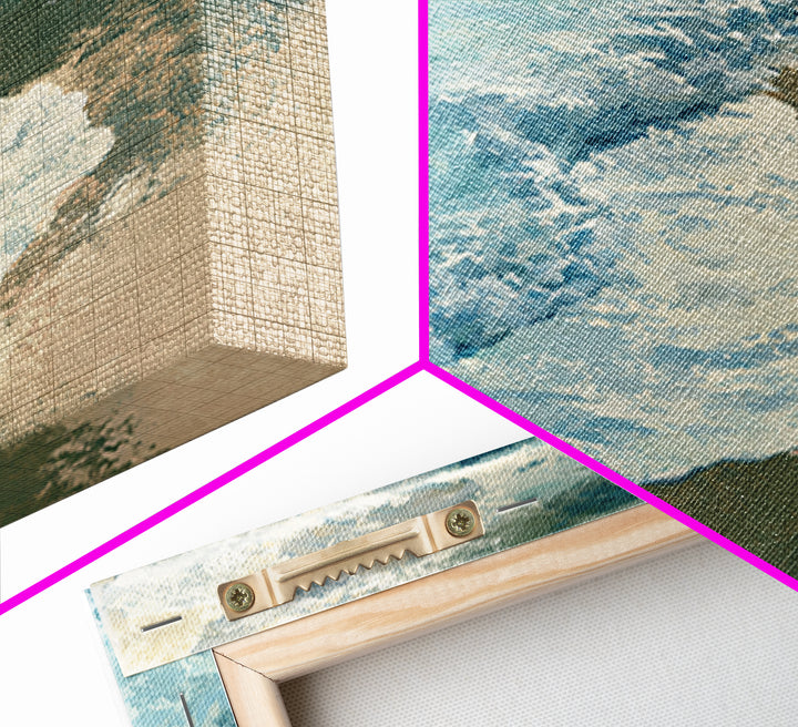 Ocean Foam Patterns from Above Canvas Print, Seascape Art, Large Wall Art, Coastal Decor, Seascape, Watercolor Painting, SEA-1x1-36