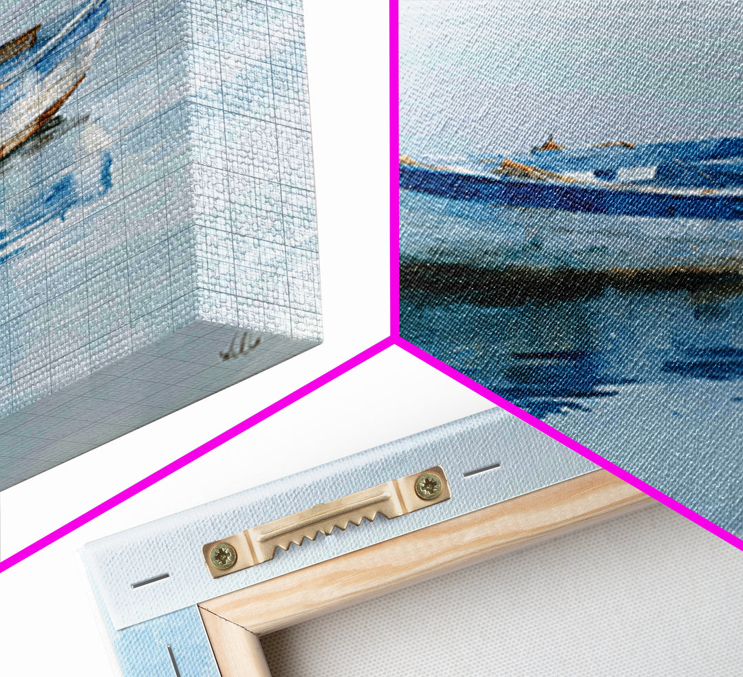 Minimal Horizon Line Framed Canvas Print, Seascape Art, Textured Painting, Coastal Decor, Oil Painting, Seascape, SEA-1x1-88