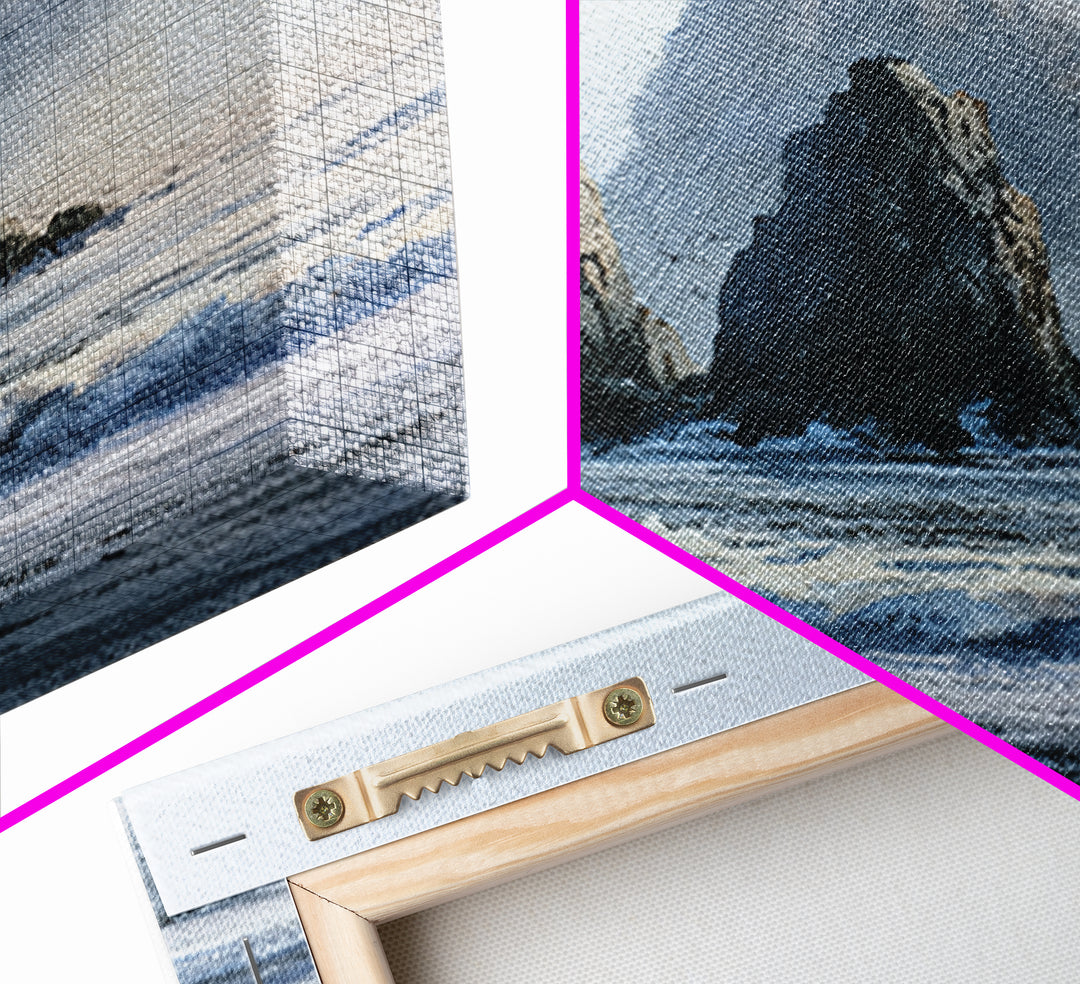 Sea Stack Rocks Canvas Print, Seascape Art, Boho Decor, Coastal Decor, Fine Art, Seascape, Printable Wall Art, SEA-1x1-91