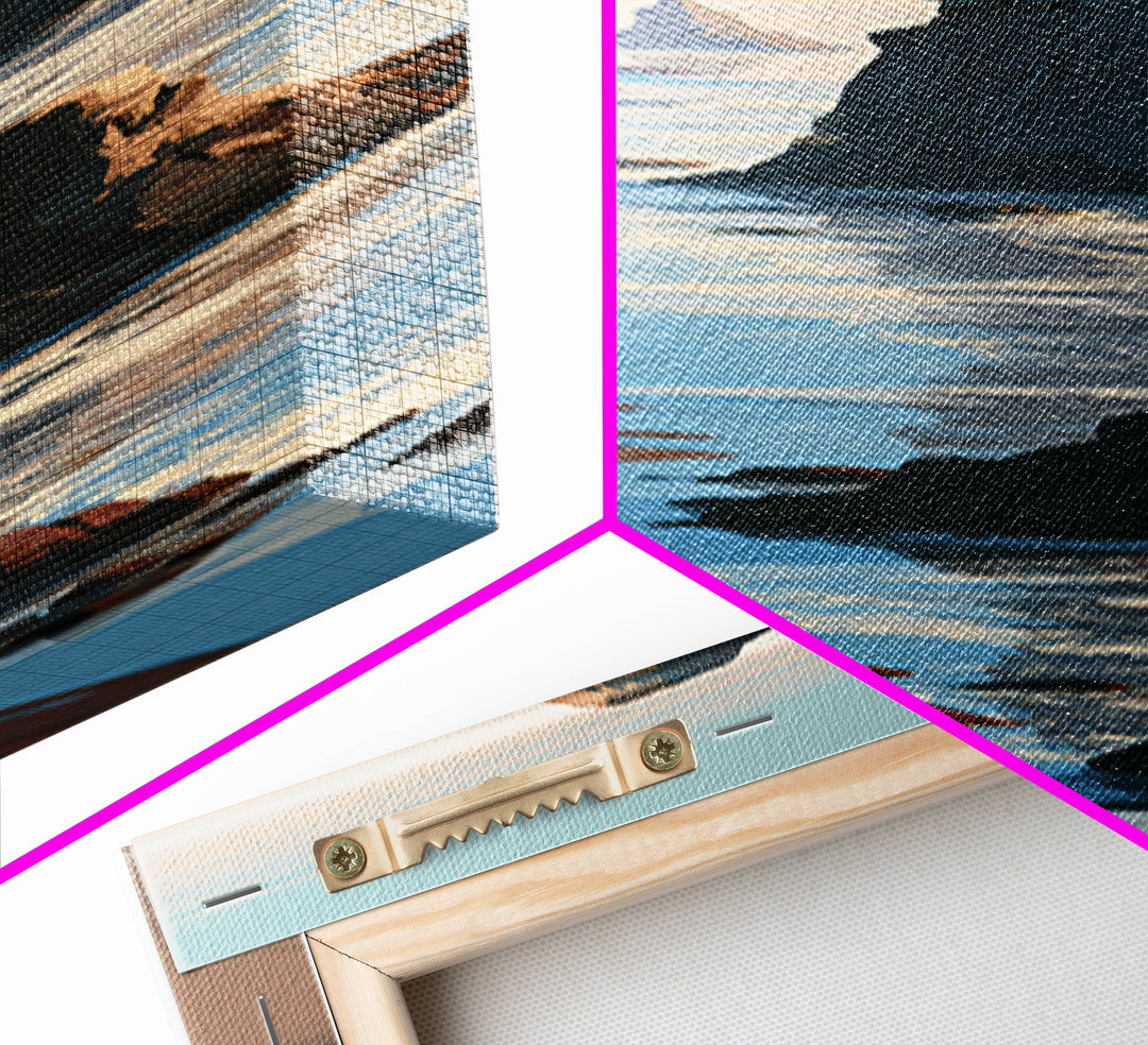 Sea Stack Rocks Canvas Print, Seascape Art, Original Art, Coastal Decor, Oil Painting, Seascape, Living Room Wall Art, SEA-1x3-55