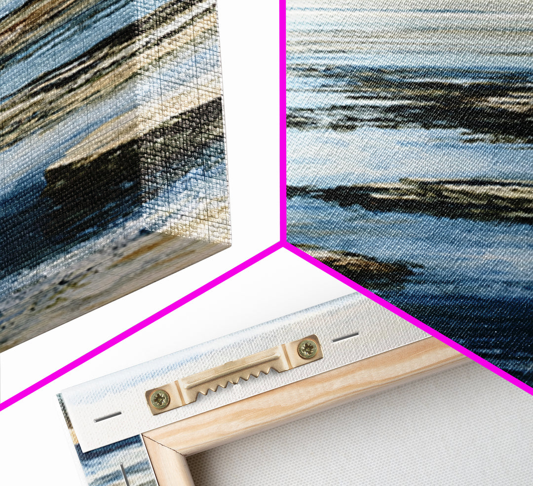 Rocky Tidepool with Reflections Canvas Print, Seascape Art, Coastal Wall Art, Coastal Decor, Fine Art, Seascape, Luxury Decor, SEA-1x3-95