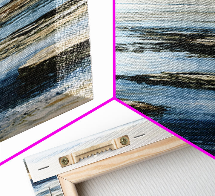 Rocky Tidepool with Reflections Canvas Print, Seascape Art, Coastal Wall Art, Coastal Decor, Fine Art, Seascape, Luxury Decor, SEA-1x3-95