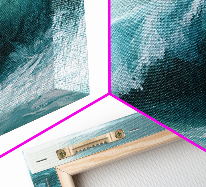 Abstract Wave Curl Framed Canvas Print, Seascape Art, Original Art, Coastal Decor, Fine Art, Seascape, Living Room Wall Art, SEA-2x1-3