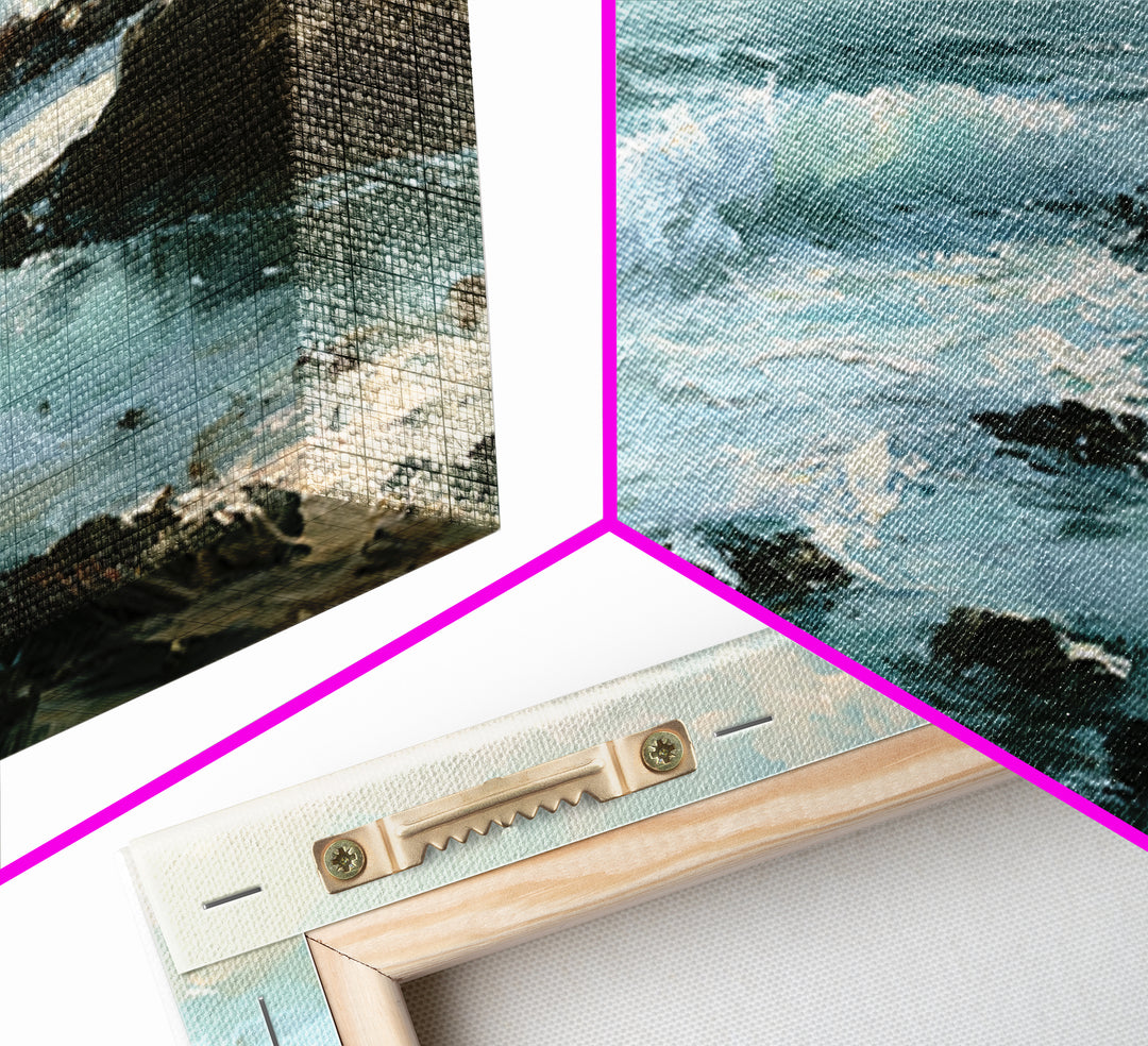 Rocky Tidepool with Reflections Canvas Print, Seascape Art, Digital Wall Art, Coastal Decor, Fine Art, Seascape, Wall Art Print, SEA-2x1-31