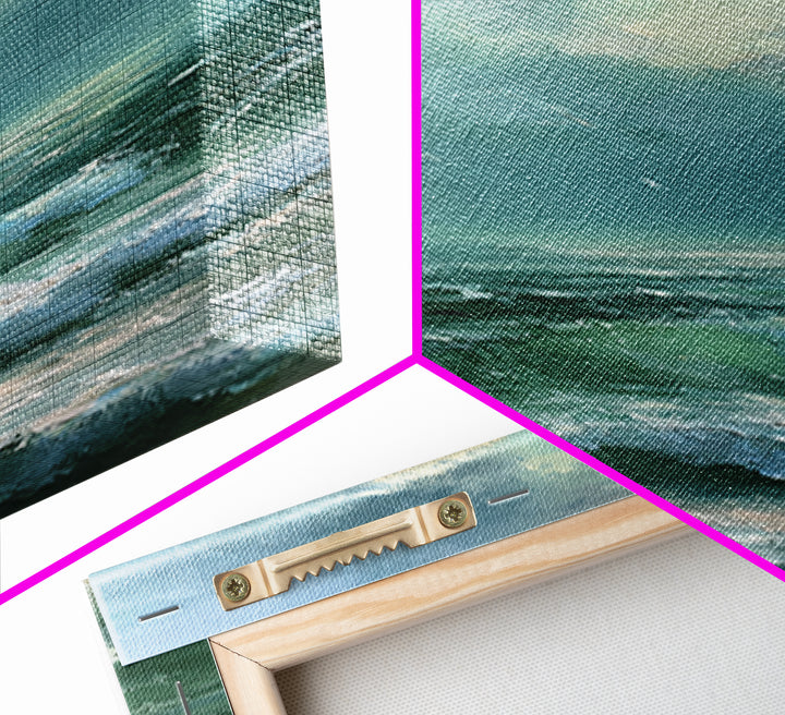 Turbulent Green Sea Framed Canvas Print, Seascape Art, Art Print, Coastal Decor, Abstract Art, Seascape, Printable Art, SEA-2x3-41