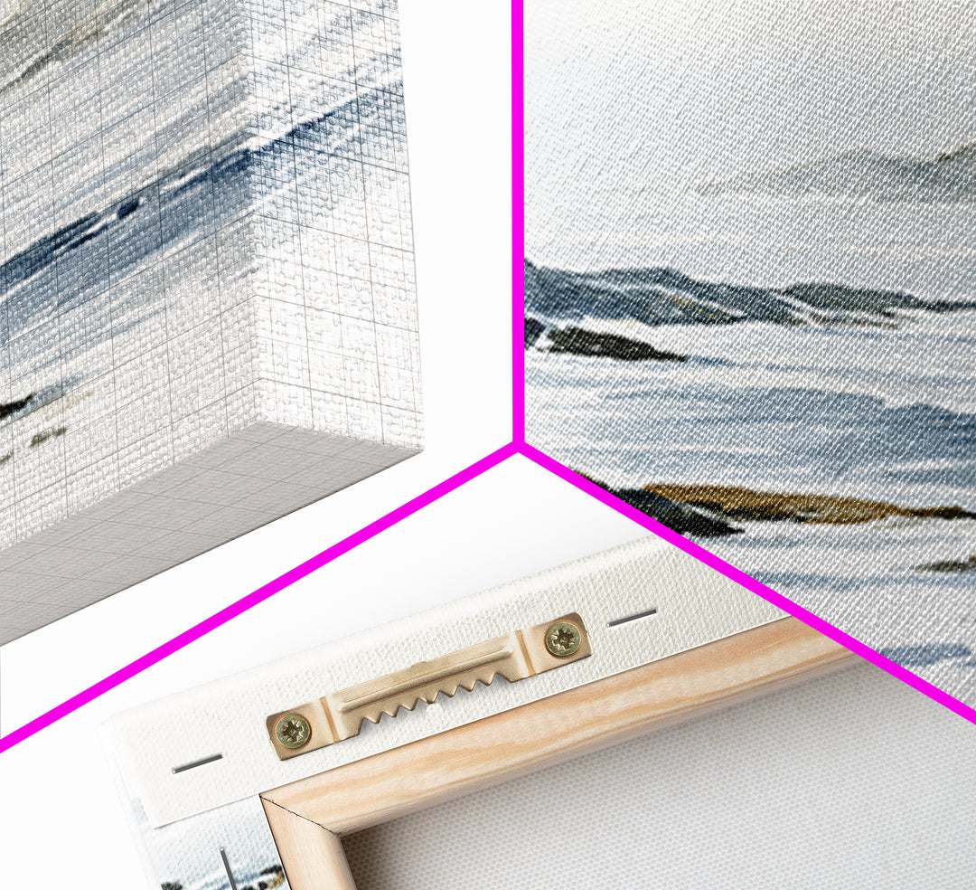 Misty Sea Cliffs Canvas Print, Seascape Art, Large Wall Art, Coastal Decor, Seascape, Watercolor Painting, Bedroom Wall Art, SEA-2x3-61