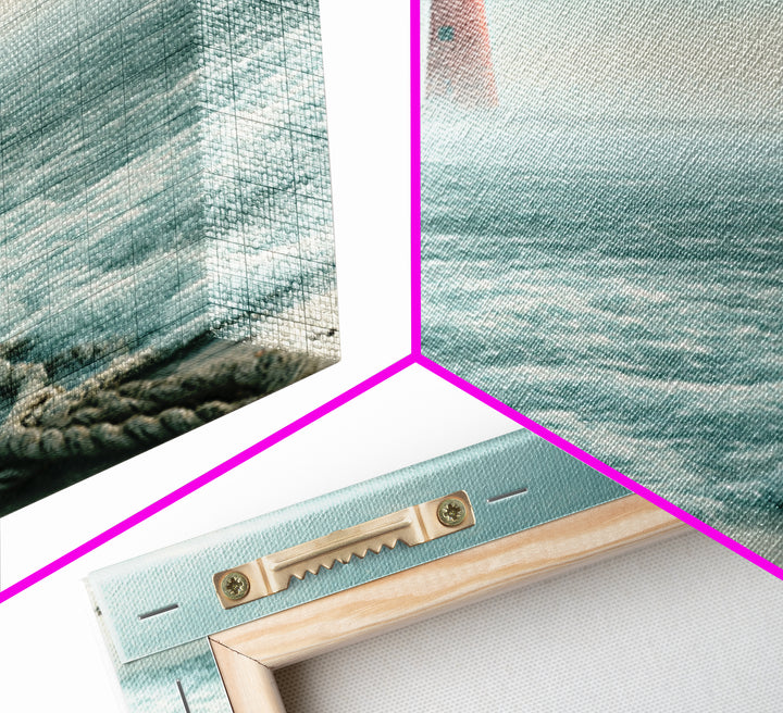 Dramatic Lighthouse in Distant Spray Canvas Print, Seascape Art, Original Painting, Coastal Decor, Abstract Art, Seascape, SEA-2x3-62