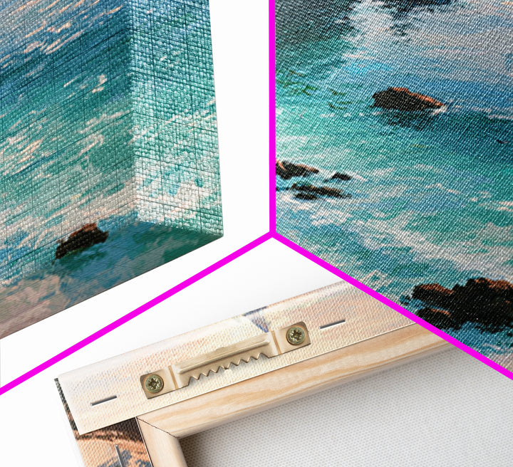 Coastal Cove with Turquoise Water Canvas Print, Seascape Art, Original Painting, Coastal Decor, Seascape, Living Room Decor, SEA-2x3-71