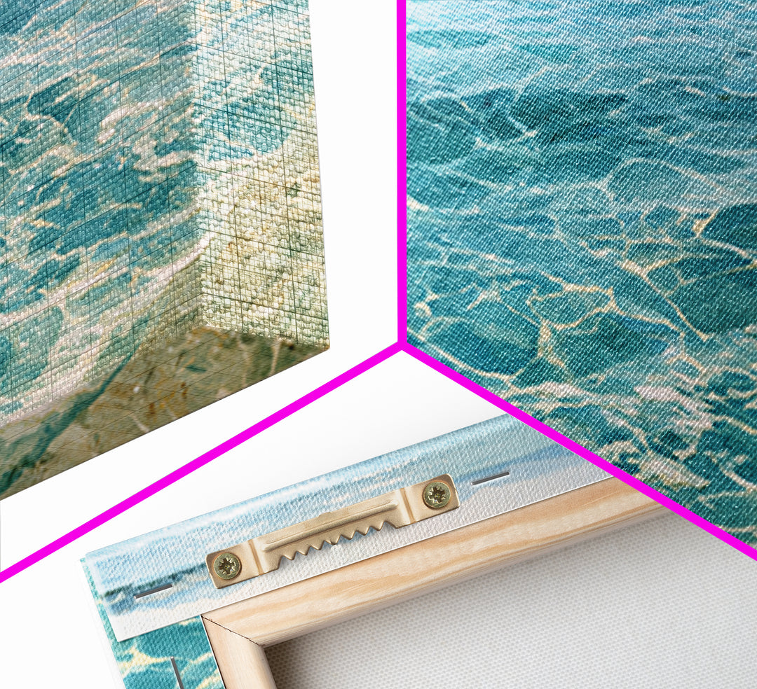 Tropical Lagoon with Transparent Shallows Framed Canvas Print, Seascape Art, Oil Painting, Coastal Decor, Fine Art, Seascape, SEA-3x2-14