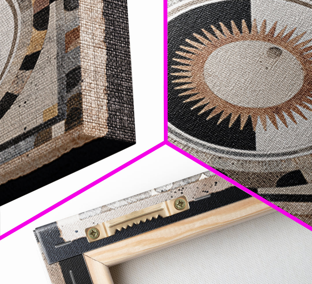 Cosmic Eye Inside Geometric Frame Canvas Print, Sacred Geometry Art, Boho Wall Decor, Living Room Decor, Abstract Art, Geometry, SGA-1x1-19
