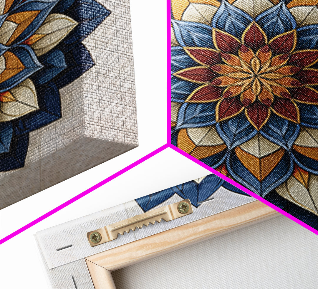 Mandala Lotus with Precise Radial Symmetry Canvas Print, Sacred Geometry Art, Sacred Geometry, Living Room Decor, Geometry, SGA-1x1-26