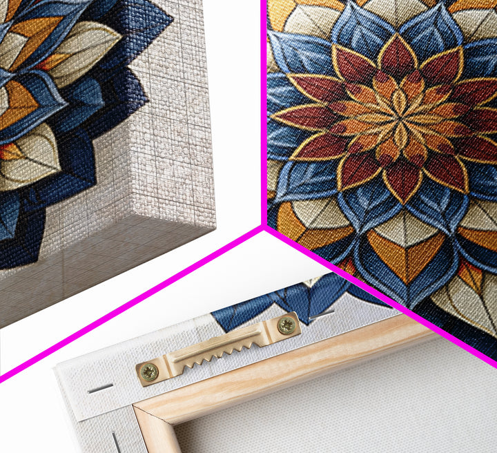 Mandala Lotus with Precise Radial Symmetry Canvas Print, Sacred Geometry Art, Sacred Geometry, Living Room Decor, Geometry, SGA-1x1-26