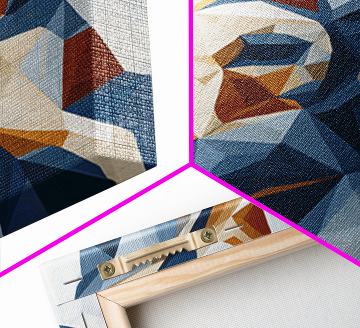 Sacred Deer Formed from Geometric Facets Framed Canvas Print, Sacred Geometry Art, Living Room Decor, Fine Art, Geometry, SGA-1x1-7