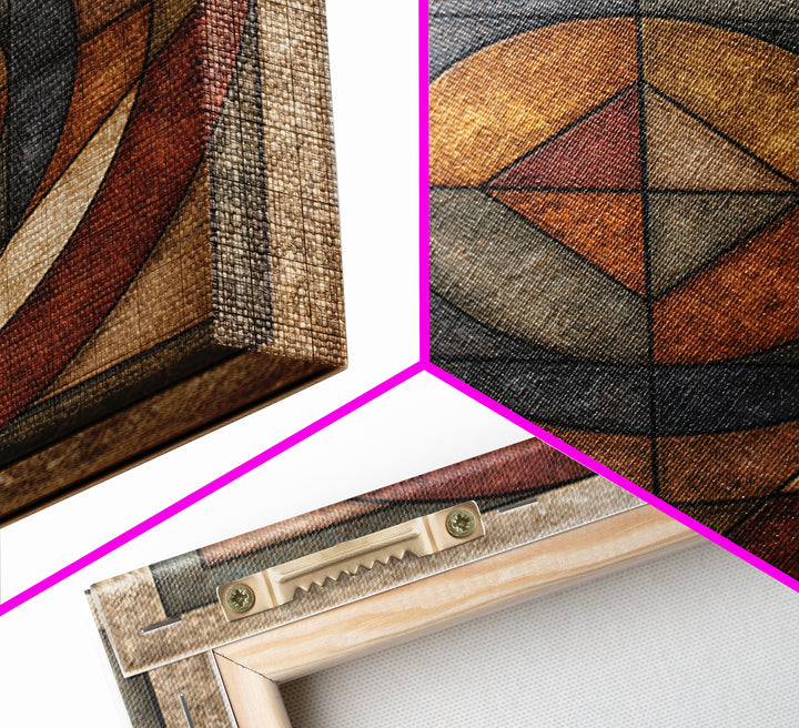 Concentric Circles and Triangles Canvas Print, Sacred Geometry Art, Textured Painting, Living Room Decor, Fine Art, Geometry, SGA-1x1-81